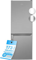 Bomann® Kühlschrank mit Gefrierfach 143cm hoch | Kühl Gefrierkombination 173L mit 3 Ablagen  3 Schubladen | Türanschlag wechselbar | leise Kühlgefrierkombi 40db | Kühlschrank | KG 7331 inox(Edelstahl)