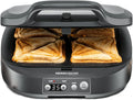 ROMMELSBACHER Smörgåsgrill ST 1800, 4 XL-smörgåsar, non-stick-beläggning, 15 minuters timer, automatisk avstängning, svalt hölje, 1800 watt, skiffergrå