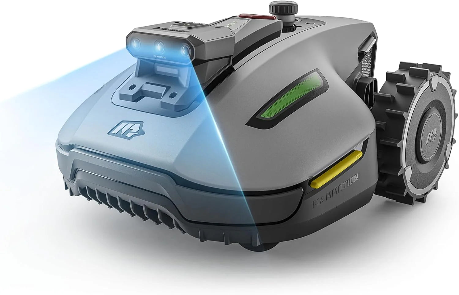 MAMMOTION YUKA mini 2500 robotgräsklippare utan gränskabel, ingen signalförlust, ingen RTK, AI-bildbehandling med tre kameror, DropMow, 45 % lutning, automatisk mappning, upp till 500 m2(Mowing for 500�O)