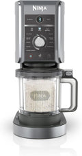 Ninja Creami NC502EU Deluxe-glassmaskin med 2 koppar och 10 funktioner, glassmaskin, gelato, sorbet, fryst yoghurt, milkshakes, slushi och(Creami Deluxe/black silver)