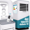 Monzana® lokale Klimaanlage MZKA2000 Mobil Abluftschlauch 7000BTU 3in1 750W 24h Timer 25qm Fernbedienung Luftentfeuchter Rollladenkit Klimagerät(7000 BTU)