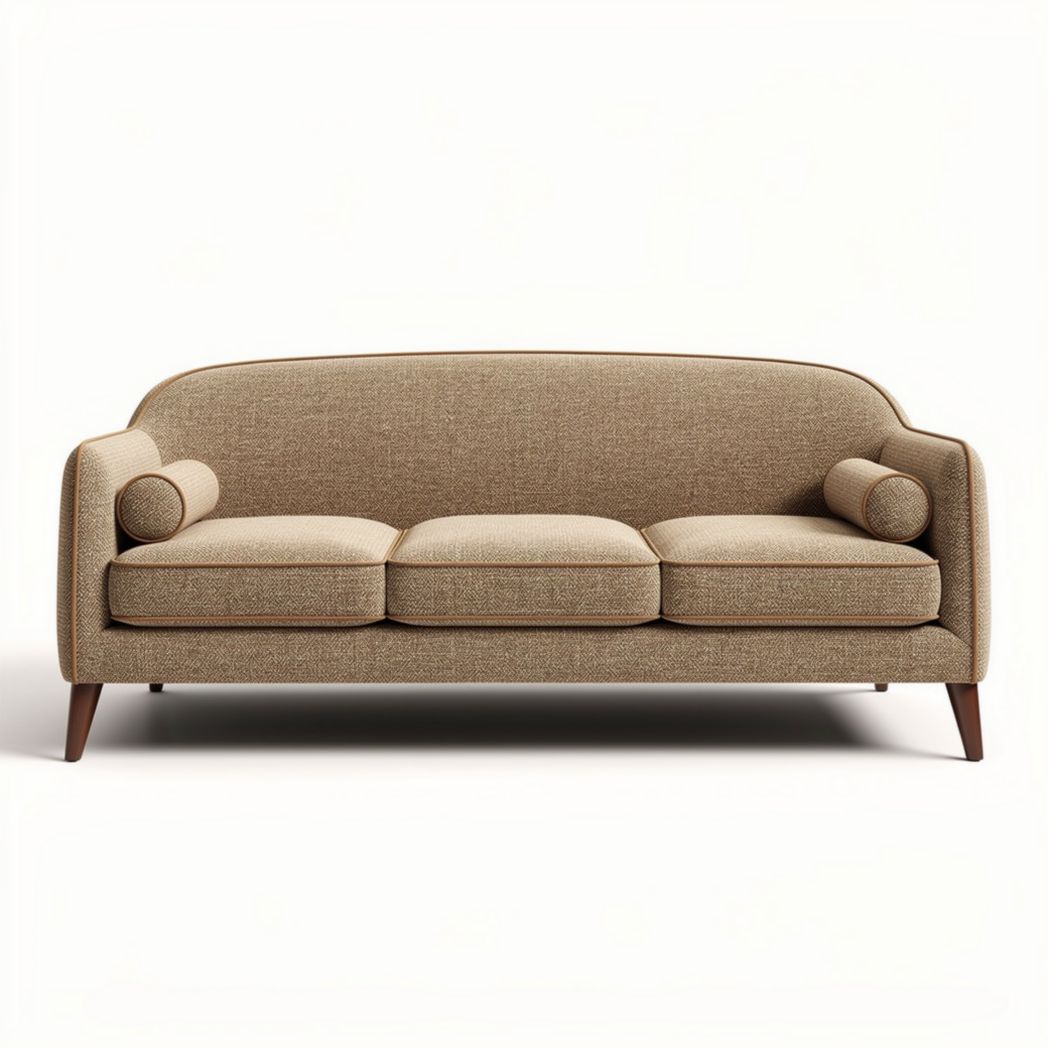 Sofa trzyosobowa w kolorze beżowym z materiału tkaninowego 200 x 90 x 80cm