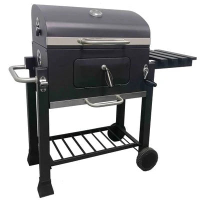 GRILL WĘGLOWY BBQ - ŻELIWNY RUSZT XXL 57 x 43 cm DUŻY ZAMYKANA POKRYWA