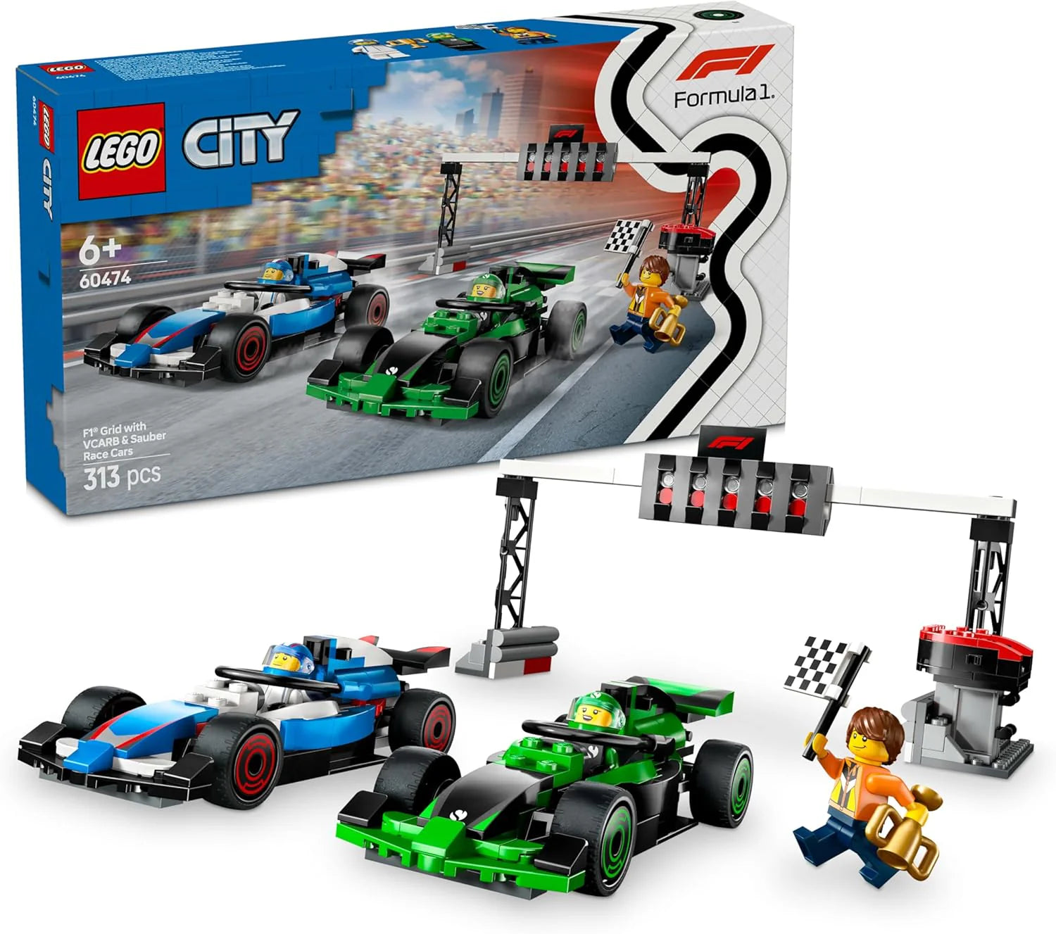 LEGO City F1 Startplan med VCARB och Sauber Racing Cars Fordonslekset 60474