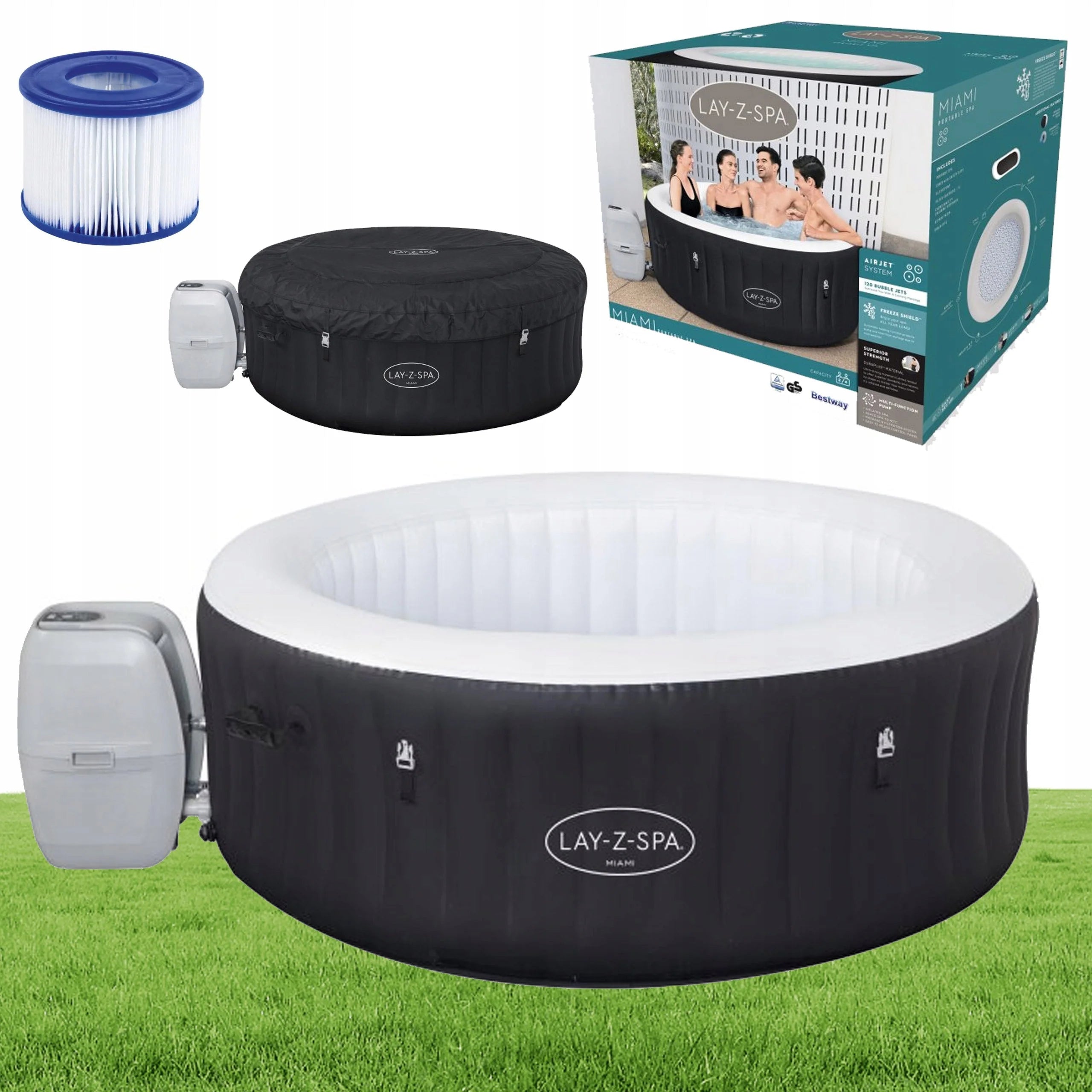 DMUCHANY BASEN SPA BESTWAY LAY-Z-SPA MIAMI 60001 JACUZI HYDROMASAŻ 40C
