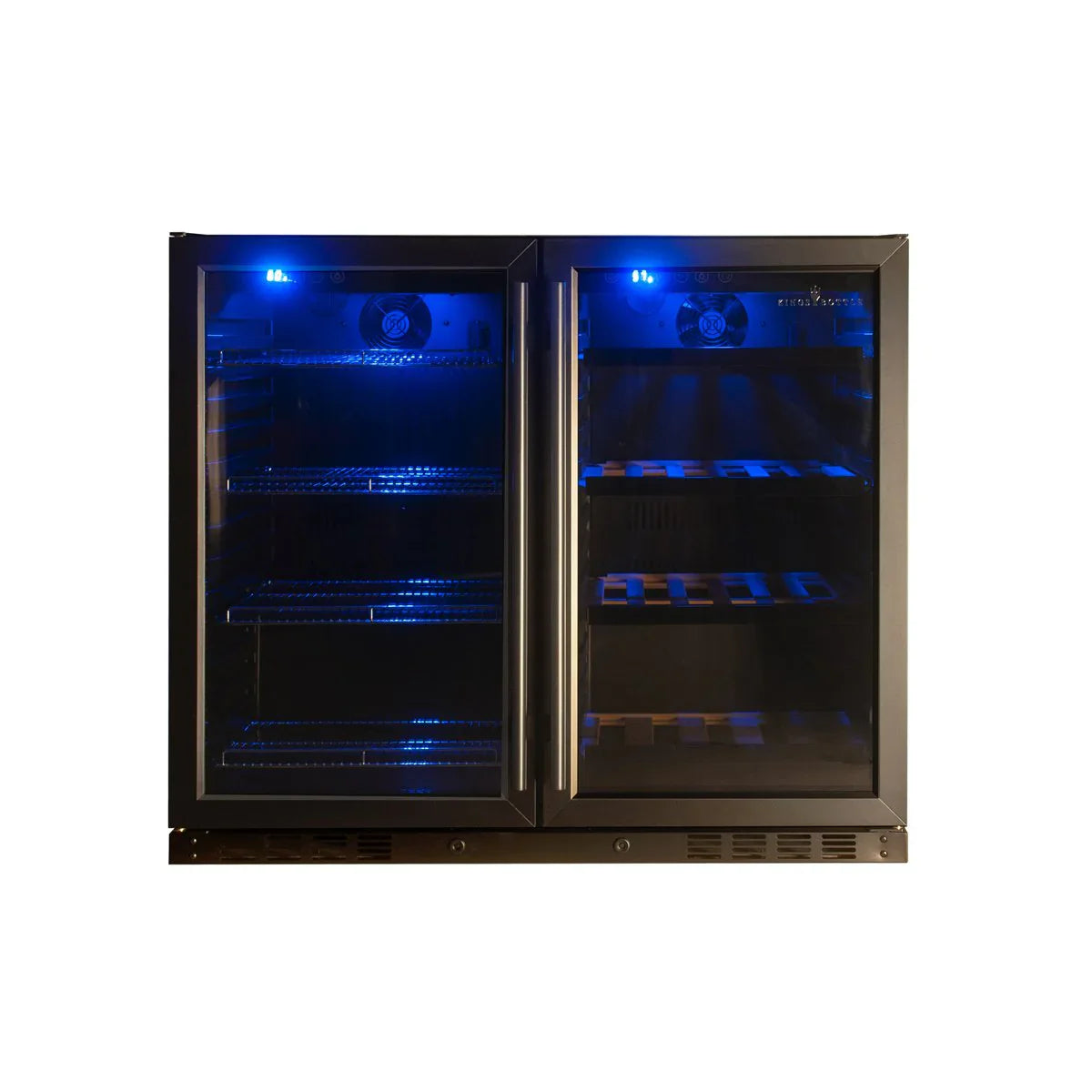 Kingsbottle 39 Front venting Under Counter Wine And Beer Fridge Combo(Glass Door With Black Trim/2-Year Warranty (Included))
