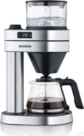 SEVERIN Filterkaffeemaschine Caprice, wie von Hand aufgebrüht mit dem Kaffeebereiter für bis zu 8 Tassen, Kaffeemaschine mit Timer, Edelstahl-gebürstet/schwarz-matt, KA 5760(Single)