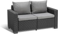 Allibert California Sofa Ogrodowa, Panama Cool Grey, 141 x 68 x 72 cm(Panama Cool Grey/Sofa do salonu/Pojedynczy)