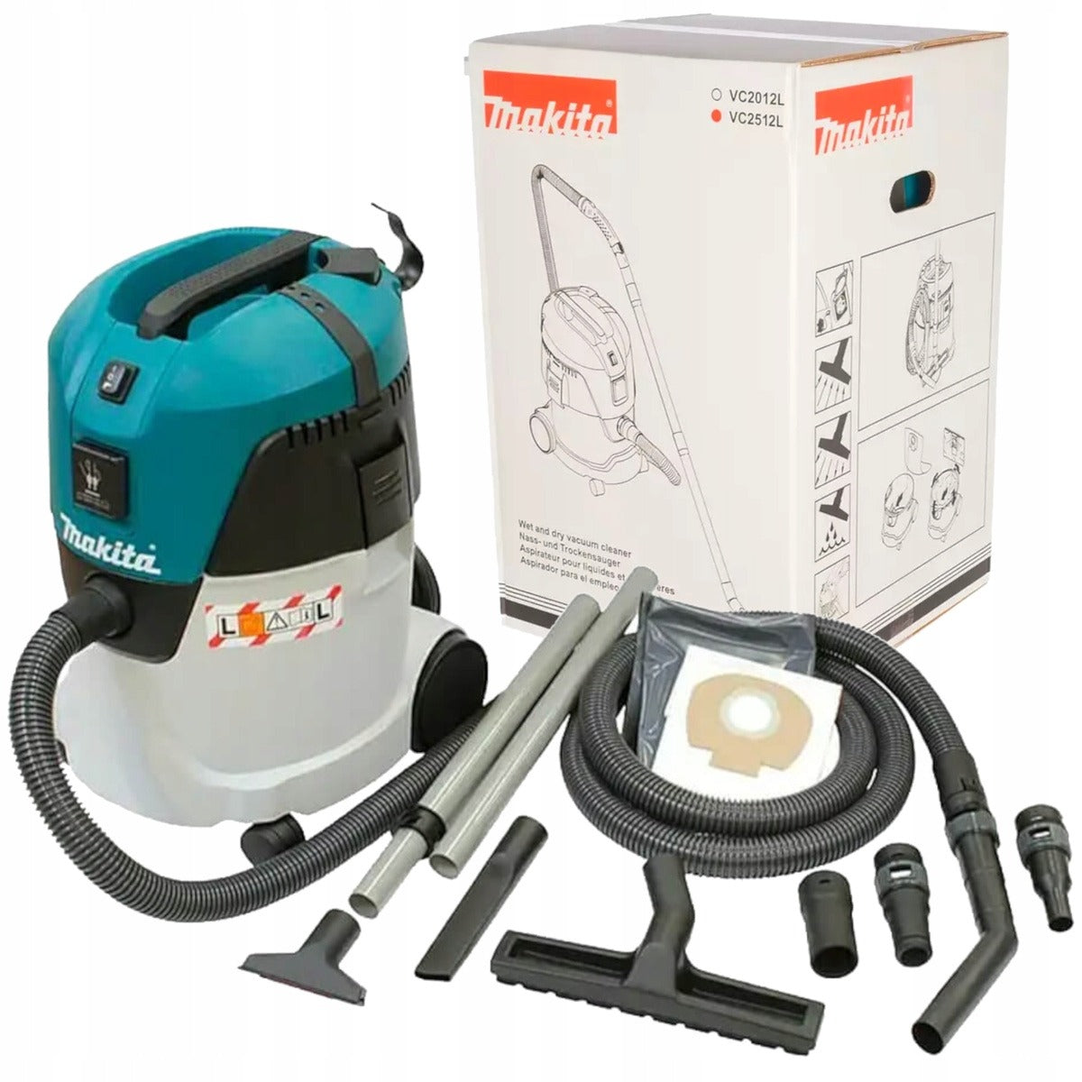 ODKURZACZ PRZEMYSŁOWY WARSZTATOWY SUCHO MOKRO1000W 25 L VC2512L Makita